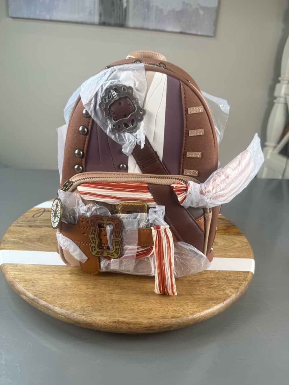 Disney Loungefly Captain Jack Sparrow Pirates Brown & Tan Backpack - NWT